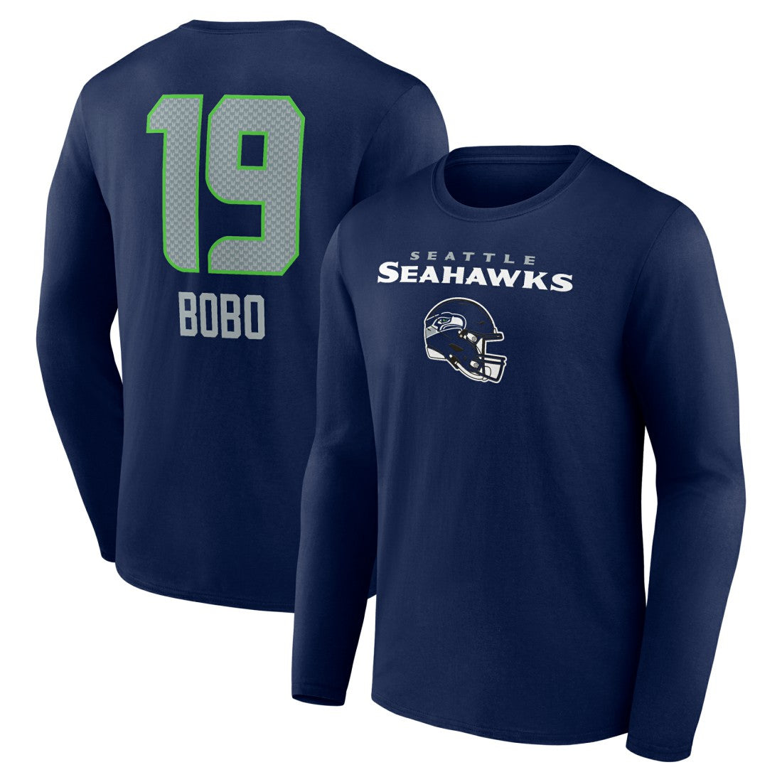 Seattle Seahawks  Jake Bobo  Team Wordmark Player Name & Number Long Sleeve T-Shirt