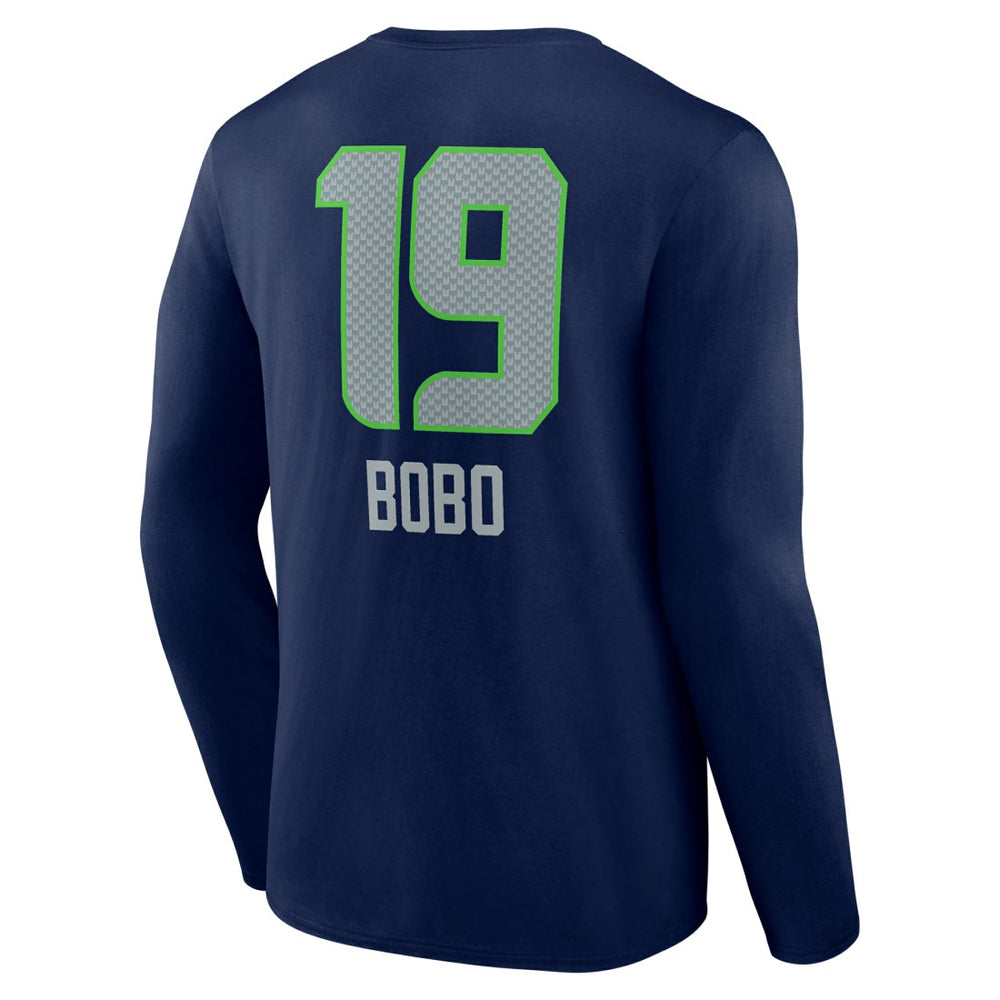 Seattle Seahawks  Jake Bobo  Team Wordmark Player Name & Number Long Sleeve T-Shirt