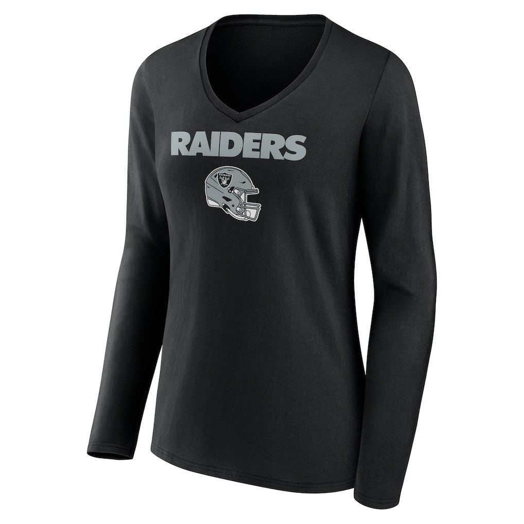 Las Vegas Raiders  Tyree Wilson  Women's Team Wordmark Player Name & Number Long Sleeve V-Neck T-Shirt
