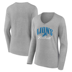 Detroit Lions  Women's Victory Script V-Neck Long Sleeve T-Shirt