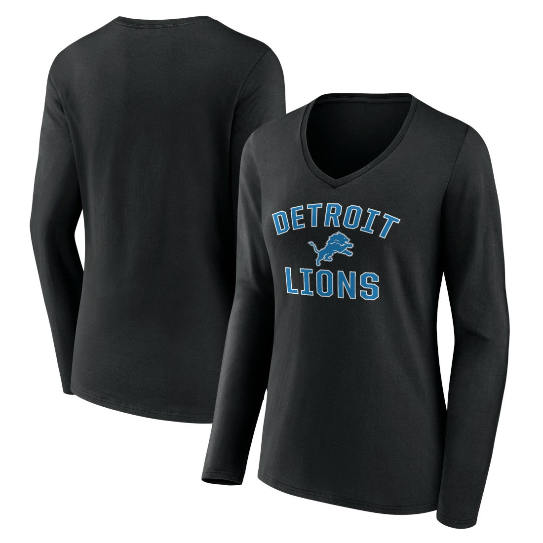 Detroit Lions  Women's Victory Arch V-Neck Long Sleeve T-Shirt