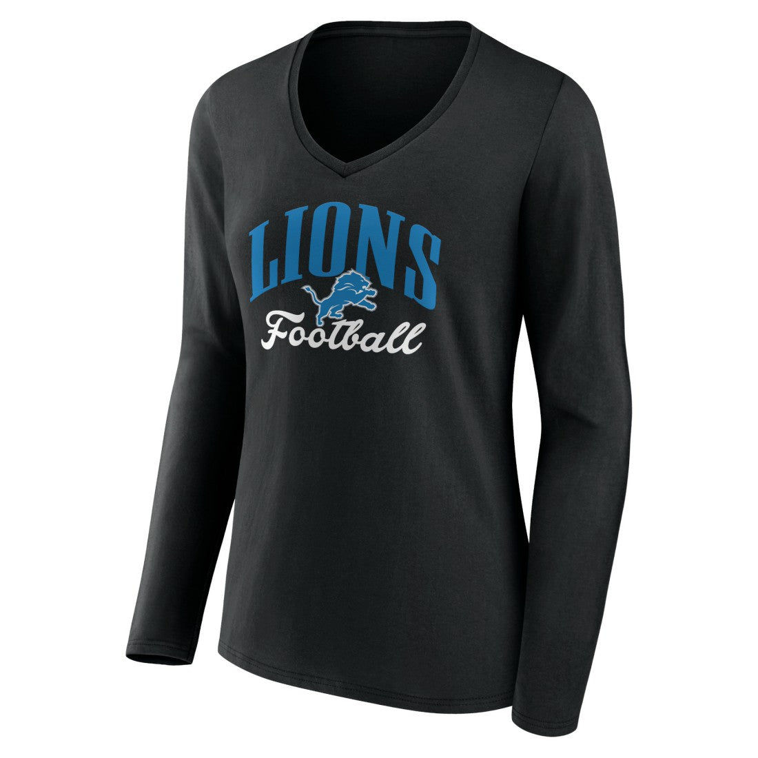 Detroit Lions  Women's Victory Script V-Neck Long Sleeve T-Shirt