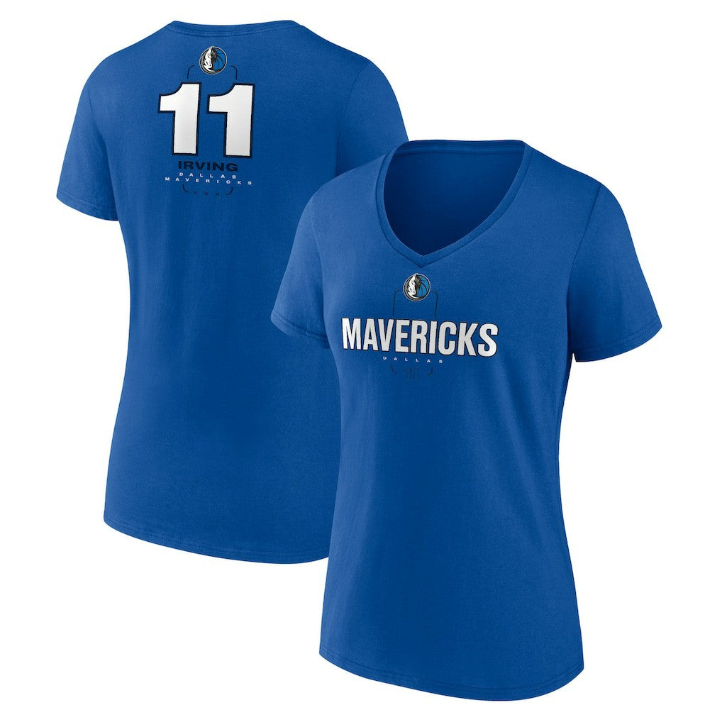 Kyrie Irving Dallas Mavericks Women's Behind The Back Name & Number V-Neck T-Shirt sale New