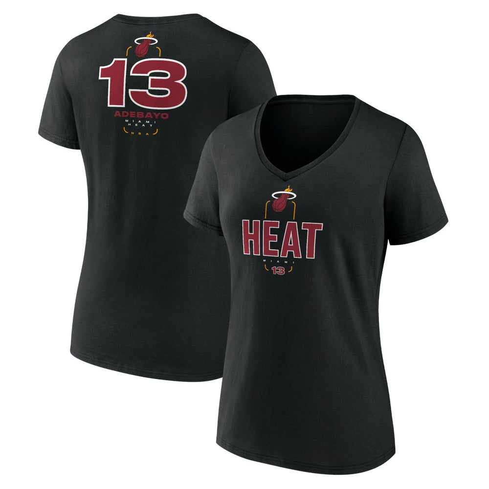 Bam Adebayo Miami Heat Women's Behind The Back Name & Number V-Neck T-Shirt Online