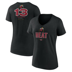 Bam Adebayo Miami Heat Women's Behind The Back Name & Number V-Neck T-Shirt Online