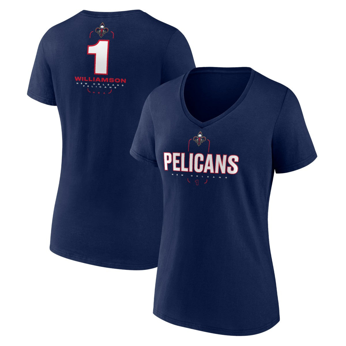 Zion Williamson New Orleans Pelicans Women's Behind The Back Name & Number V-Neck T-Shirt Online