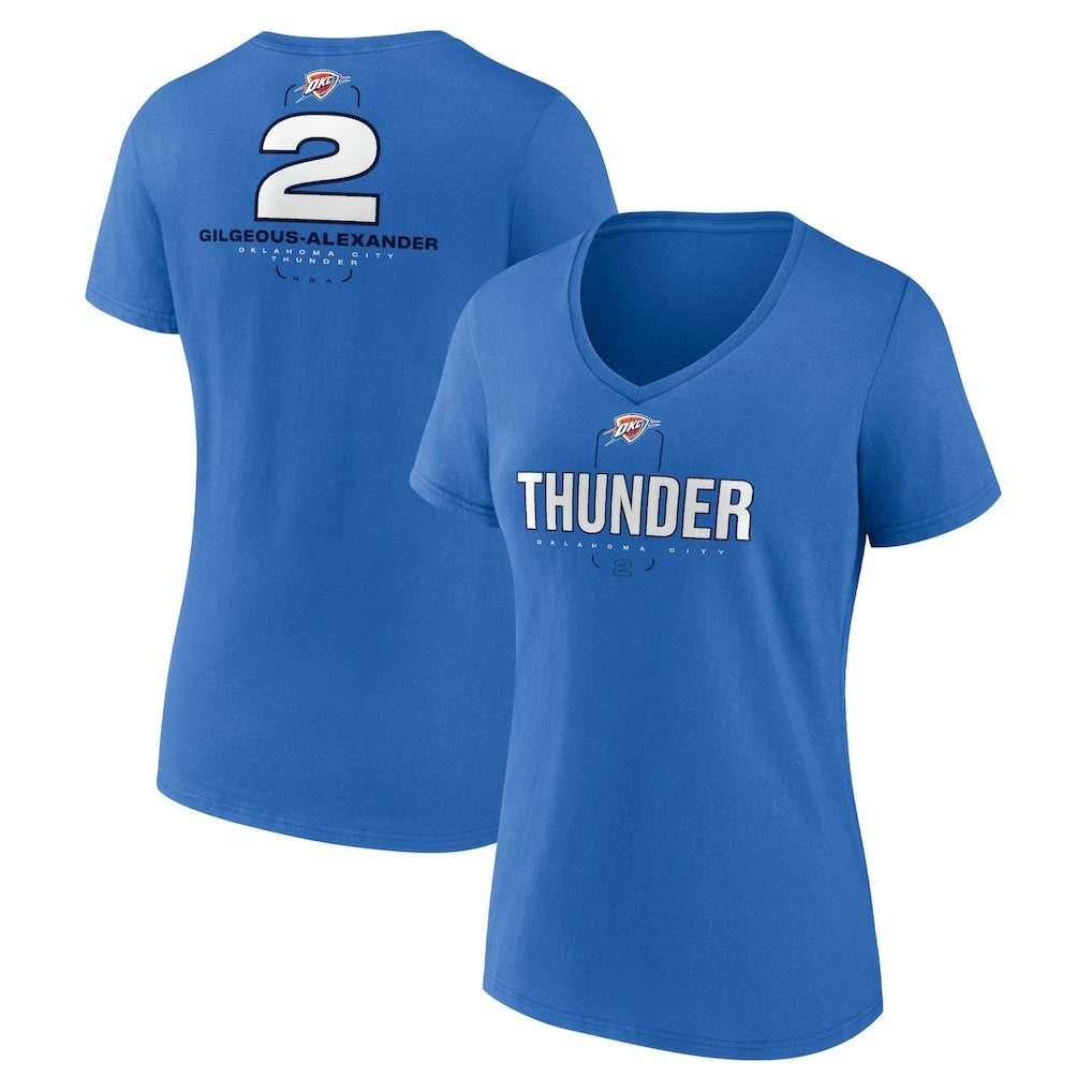 Shai Gilgeous-Alexander Oklahoma City Thunder Women's Behind The Back Name & Number V-Neck T-Shirt Discount