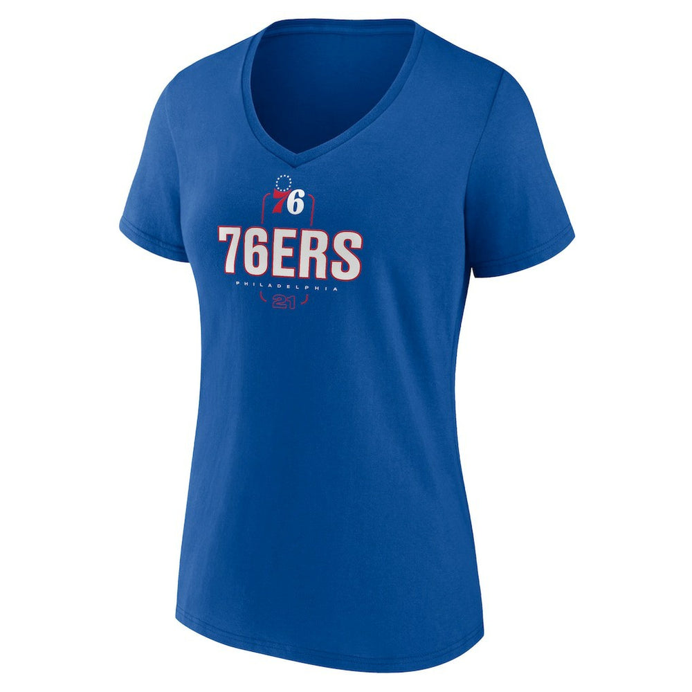 Joel Embiid Philadelphia 76ers Women's Behind The Back Name & Number V-Neck T-Shirt On Sale