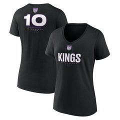 Domantas Sabonis Sacramento Kings Women's Behind The Back Name & Number V-Neck T-Shirt For Sale