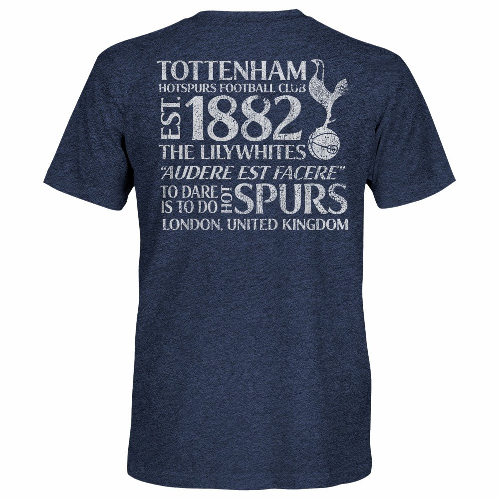 Tottenham Hotspur 1863FC Front Back Text Twisted Tri-Blend Slub T-Shirt Heather Navy