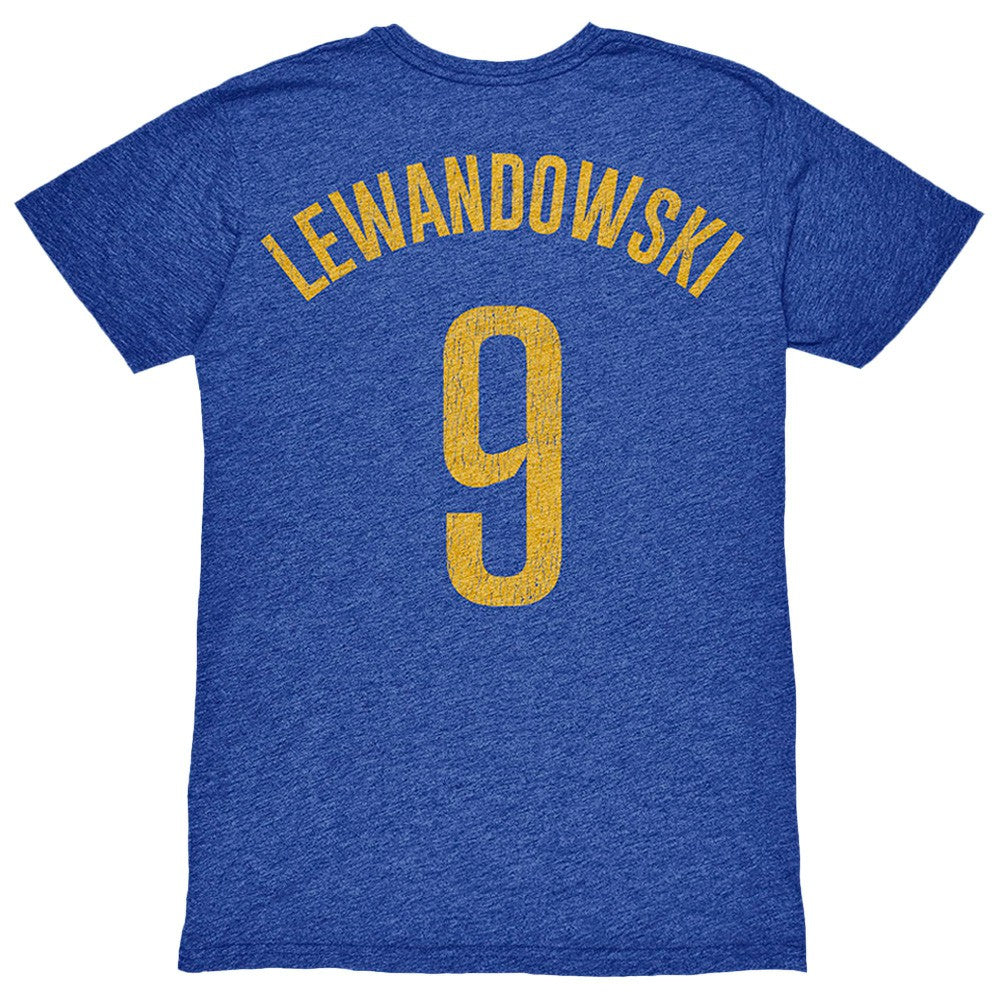 Robert Lewandowski Barcelona 1863FC Player Name & Number Twisted Tri-Blend Slub T-Shirt Heather Royal