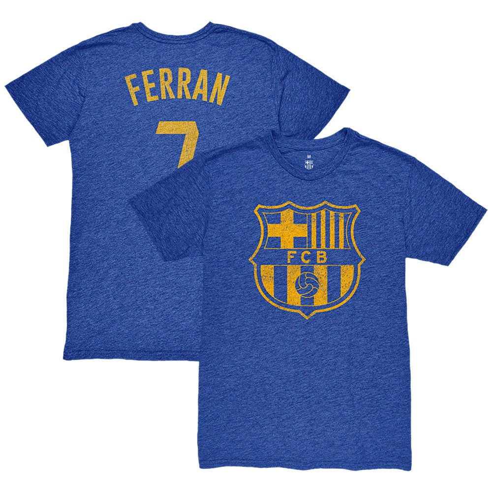 Ferran Torres Barcelona 1863FC Player Name & Number Twisted Tri-Blend Slub T-Shirt Heather Royal