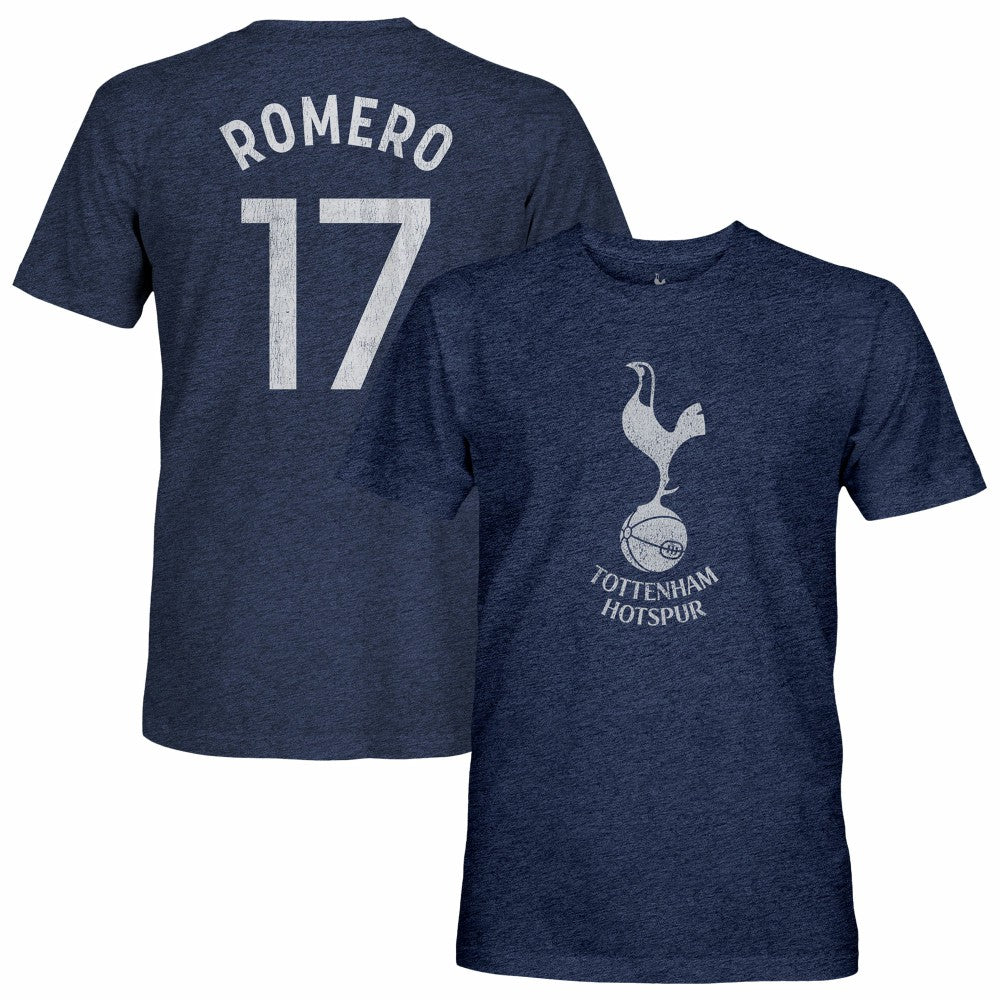 Cristian Romero Tottenham Hotspur 1863FC Player Name & Number Twisted Tri-Blend Slub T-Shirt Heather Navy