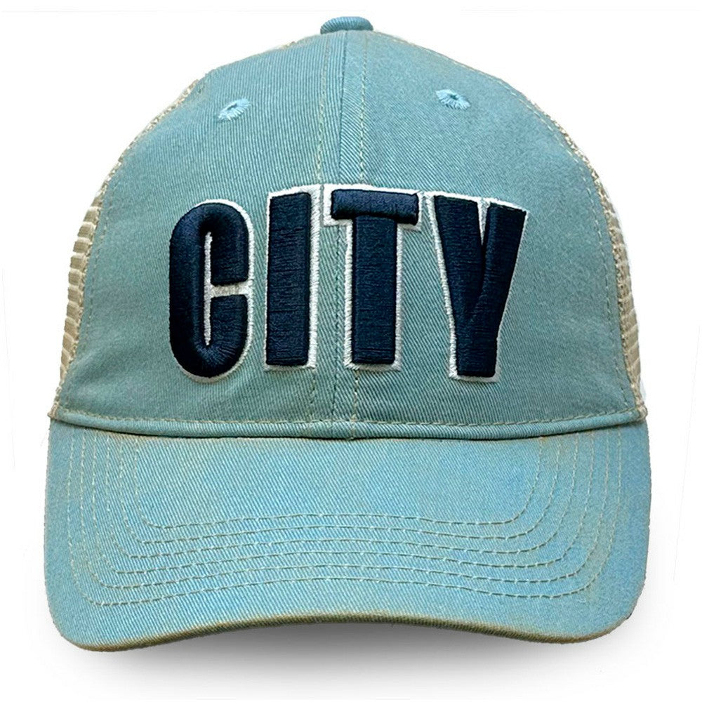 Manchester City 1863FC Washed Trucker Adjustable Hat Sky Blue