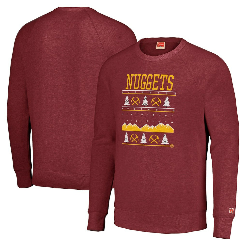 Denver Nuggets Homage Unisex Holiday Tri-Blend Raglan Pullover Sweatshirt sale For Sale