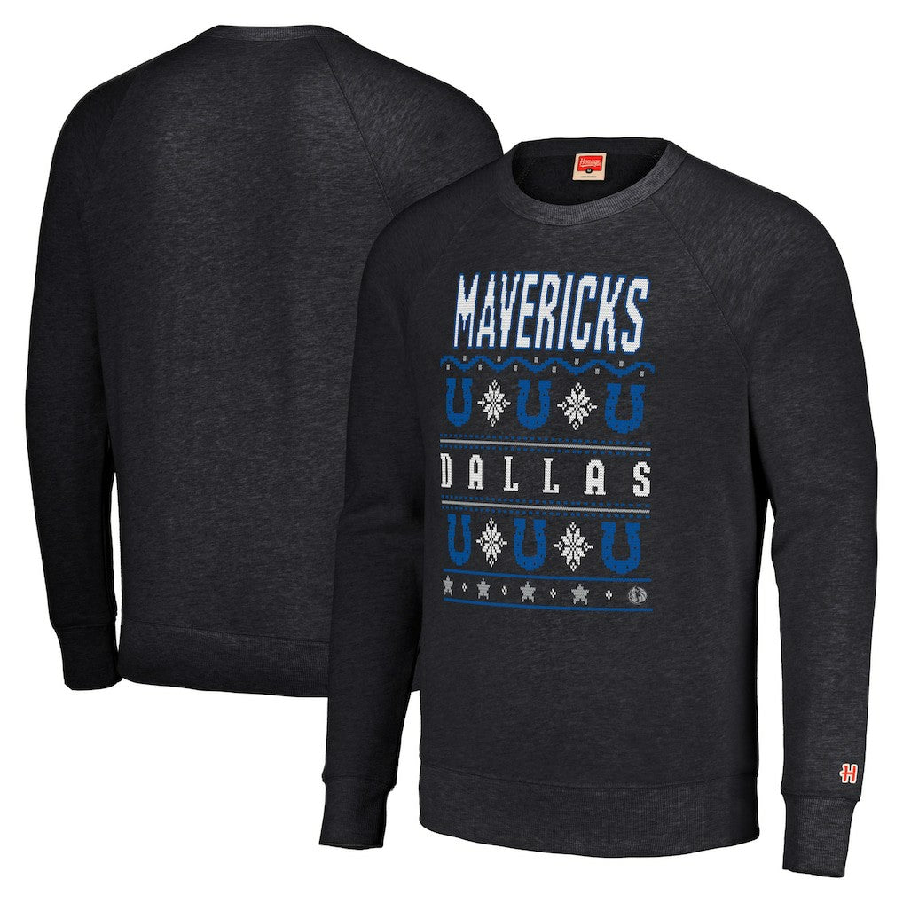 Dallas Mavericks Homage Unisex Holiday Raglan Pullover Sweatshirt sale New