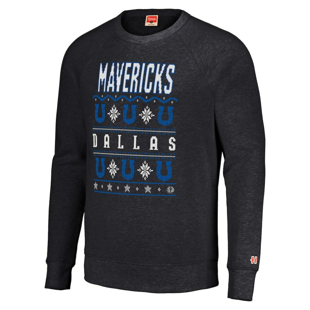 Dallas Mavericks Homage Unisex Holiday Raglan Pullover Sweatshirt sale New