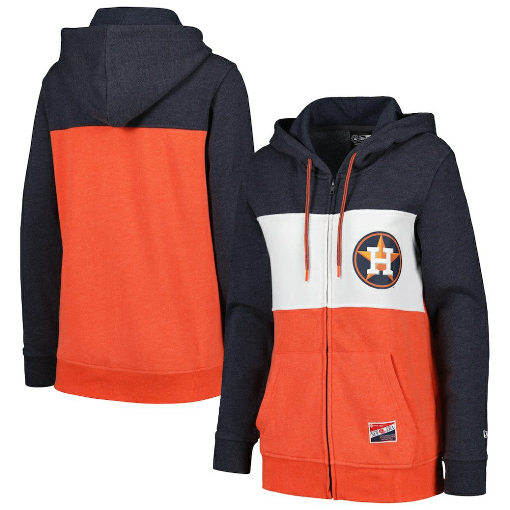 Houston Astros New Era Women's Color Block Full-Zip Hoodie Jacket | MLB Outlet