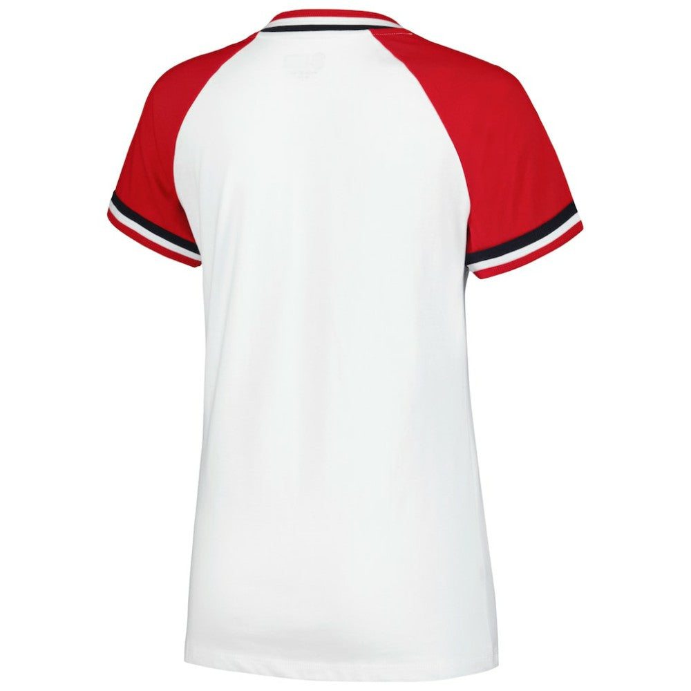 St. Louis Cardinals New Era Women's Jersey Double Binding Raglan V-Neck T-Shirt | MLB On Sale