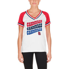 St. Louis Cardinals New Era Women's Jersey Double Binding Raglan V-Neck T-Shirt | MLB On Sale