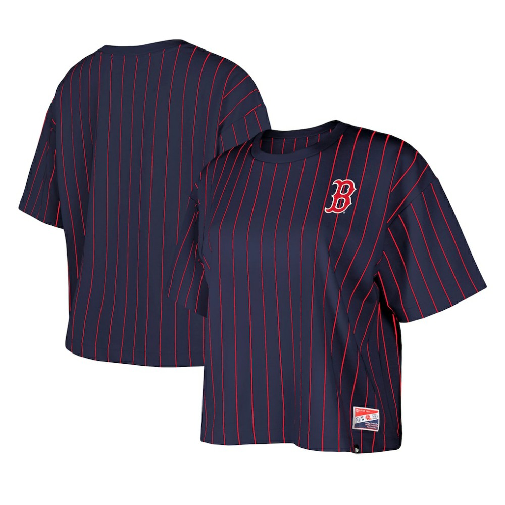 Boston Red Sox New Era Women's Boxy Pinstripe T-Shirt | MLB Near me