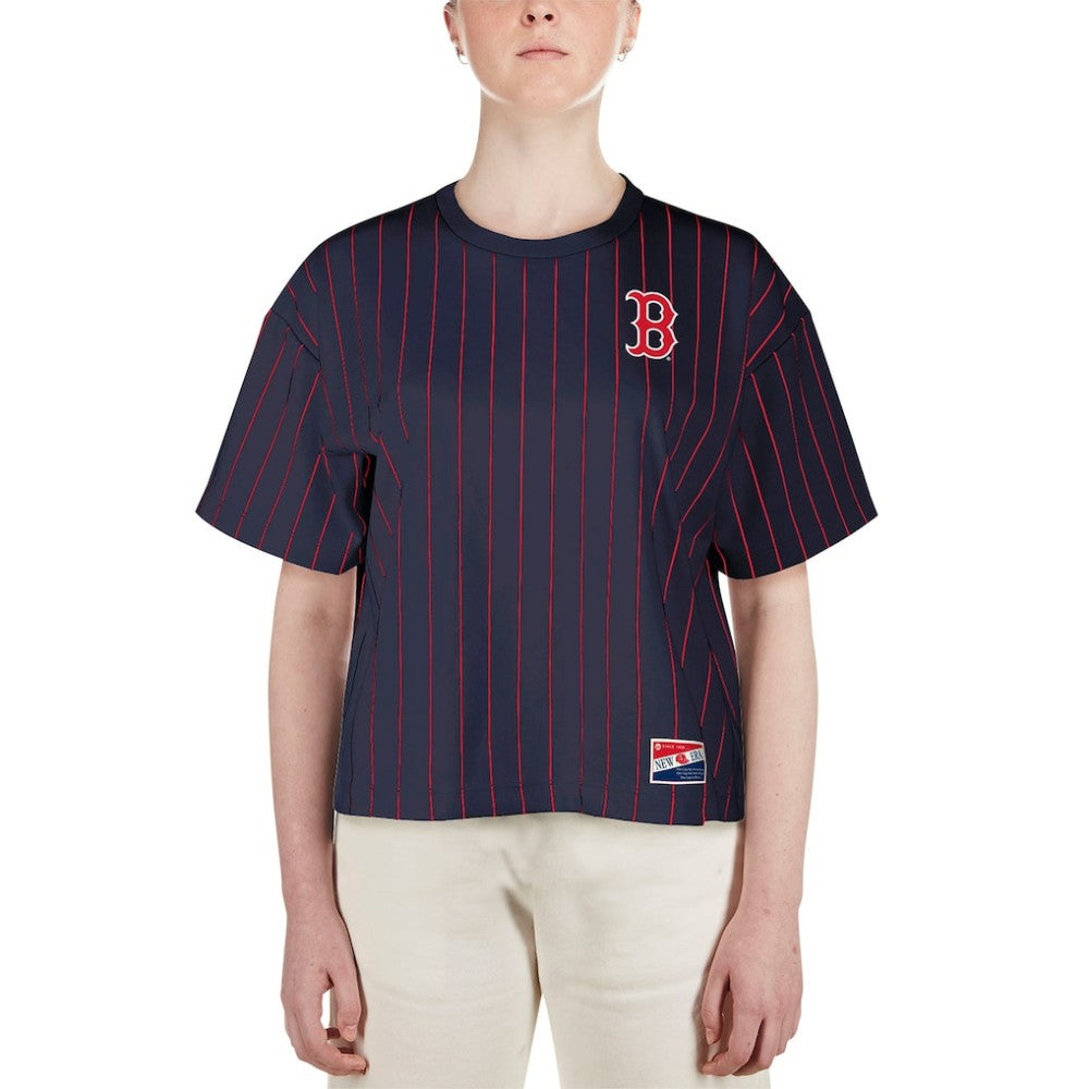 Boston Red Sox New Era Women's Boxy Pinstripe T-Shirt | MLB Near me