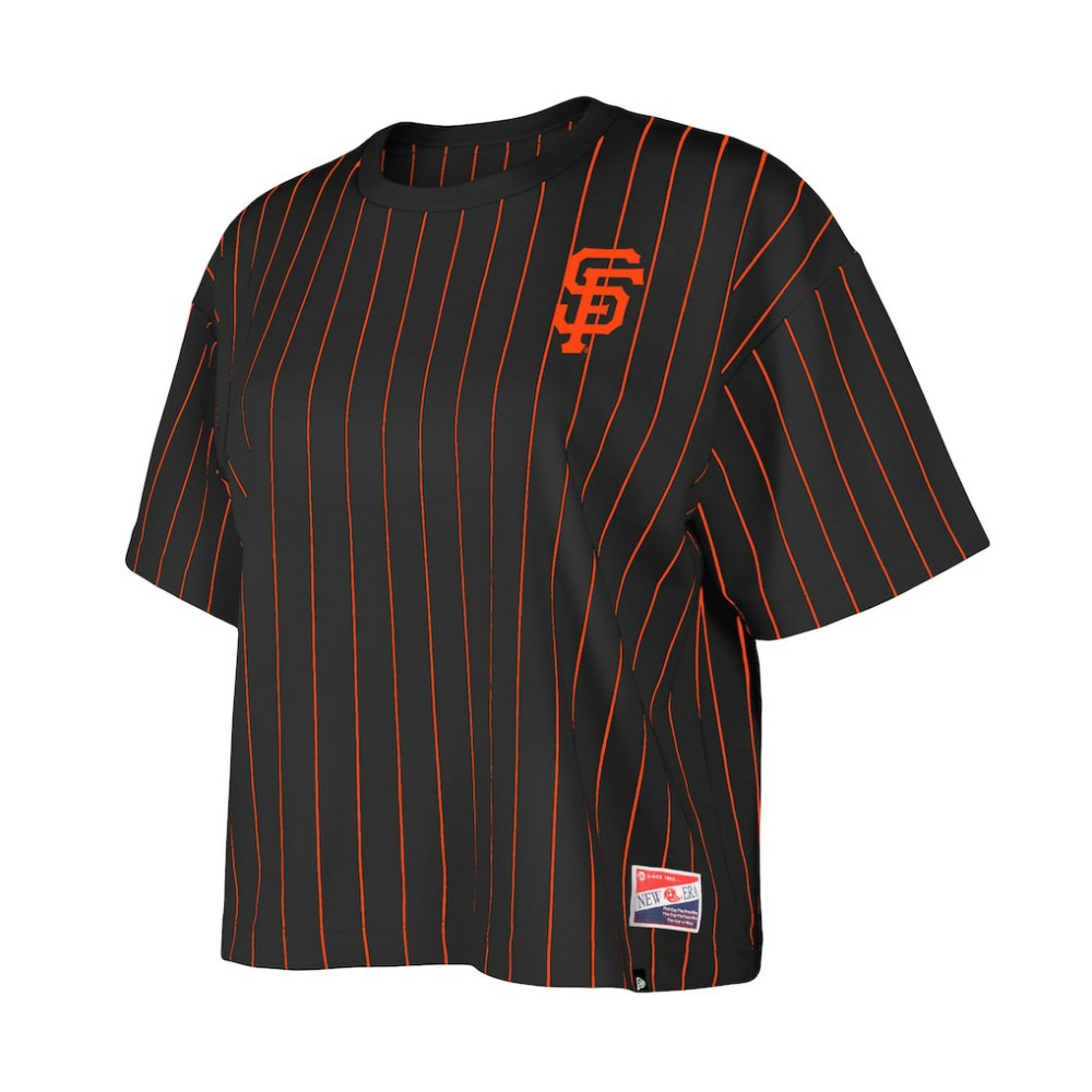 San Francisco Giants New Era Women's Boxy Pinstripe T-Shirt | MLB New