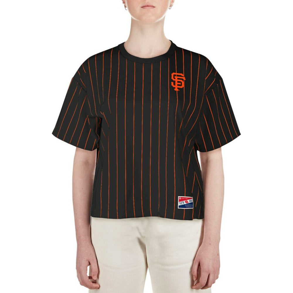 San Francisco Giants New Era Women's Boxy Pinstripe T-Shirt | MLB New