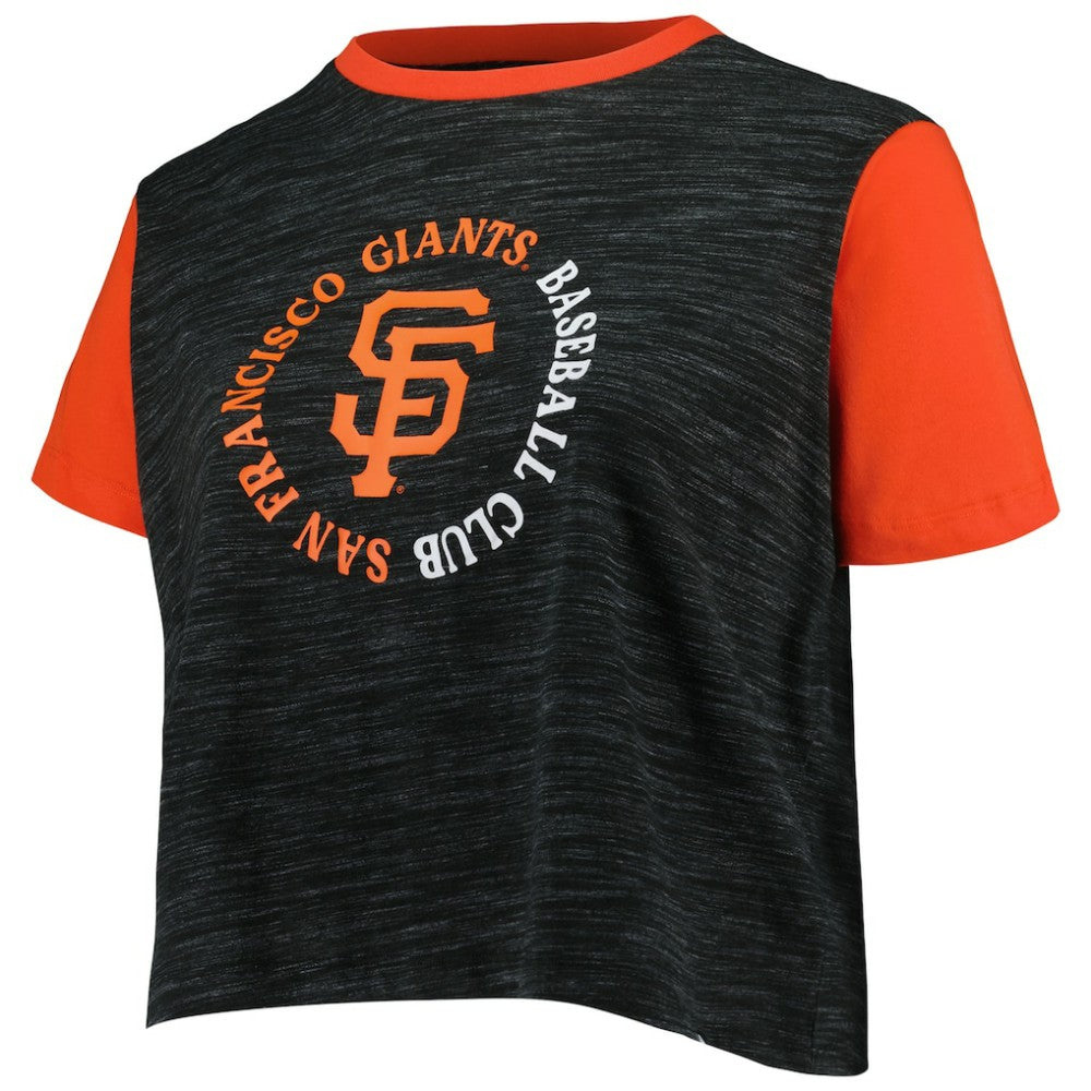 San Francisco Giants New Era Women's Plus Size Crossover Back Cropped T-Shirt | MLB New