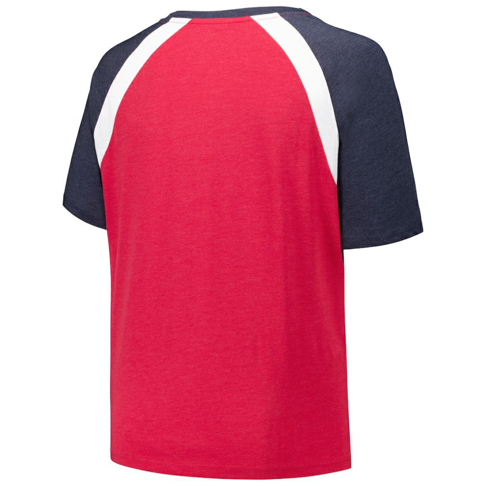 Atlanta Braves New Era Women's Plus Size Raglan V-Neck T-Shirt | MLB For sale