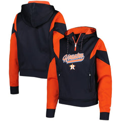 Houston Astros New Era Women's Color Block Fleece Quarter-Zip Hoodie | MLB Discount