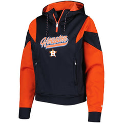 Houston Astros New Era Women's Color Block Fleece Quarter-Zip Hoodie | MLB Discount