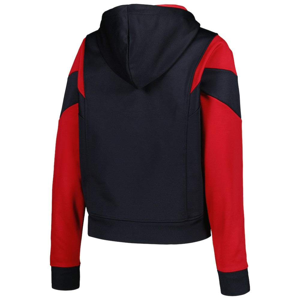 Boston Red Sox New Era Women's Color Block Fleece Quarter-Zip Hoodie | MLB Sale