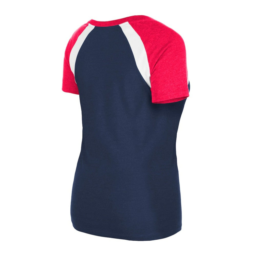 Los Angeles Angels New Era Women's Heathered Raglan V-Neck T-Shirt | MLB Discount