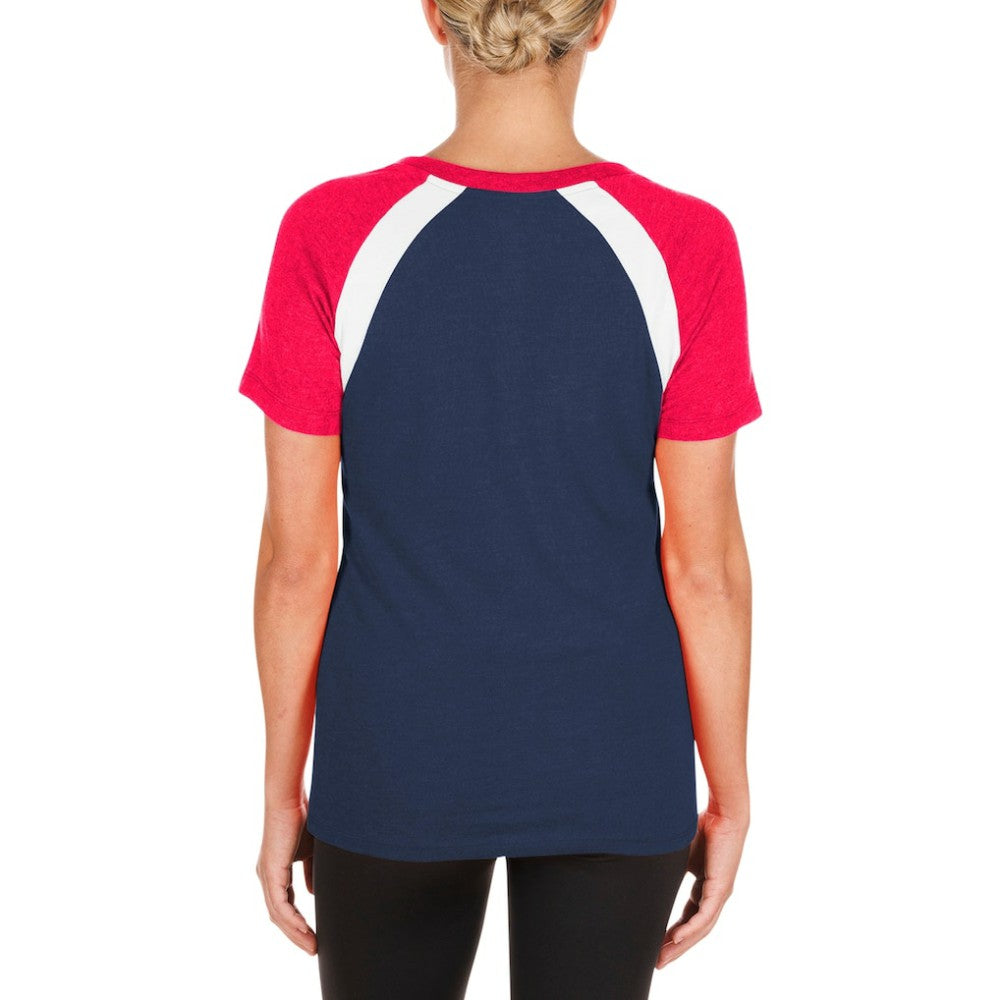 Los Angeles Angels New Era Women's Heathered Raglan V-Neck T-Shirt | MLB Discount