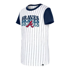 Atlanta Braves New Era Girls Youth Pinstripe T-Shirt | MLB Shop