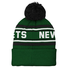 New York Jets  Youth Jacquard Cuffed Knit Hat with Pom