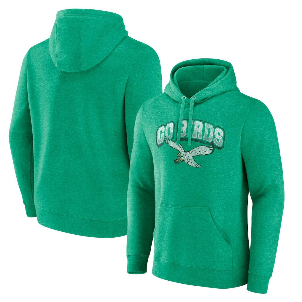 Philadelphia Eagles Fanatics Gridiron Classics Go Birds Vintage Arch Pullover Hoodie