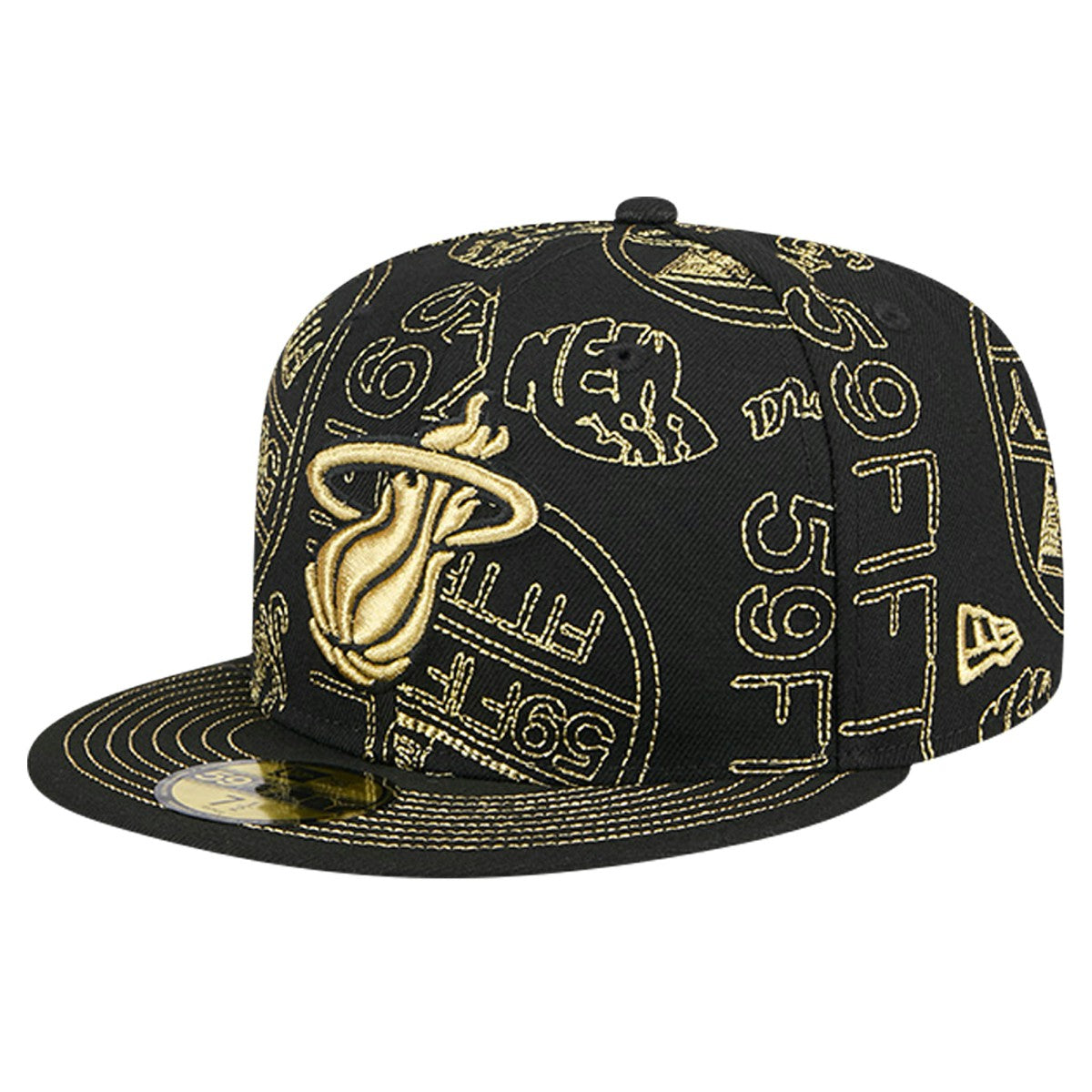 Miami Heat 59FIFTY Day Allover Print Stencil Fitted Hat Online