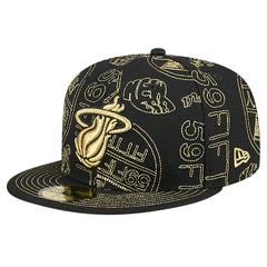 Miami Heat 59FIFTY Day Allover Print Stencil Fitted Hat Online