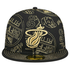 Miami Heat 59FIFTY Day Allover Print Stencil Fitted Hat Online