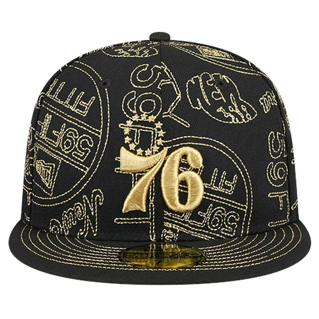 Philadelphia 76ers 59FIFTY Day Allover Print Stencil Fitted Hat Outlet