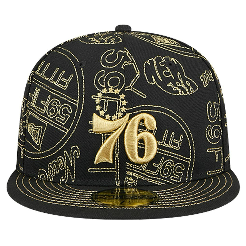 Philadelphia 76ers 59FIFTY Day Allover Print Stencil Fitted Hat Outlet