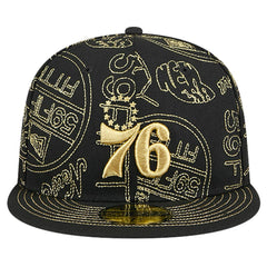 Philadelphia 76ers 59FIFTY Day Allover Print Stencil Fitted Hat Outlet