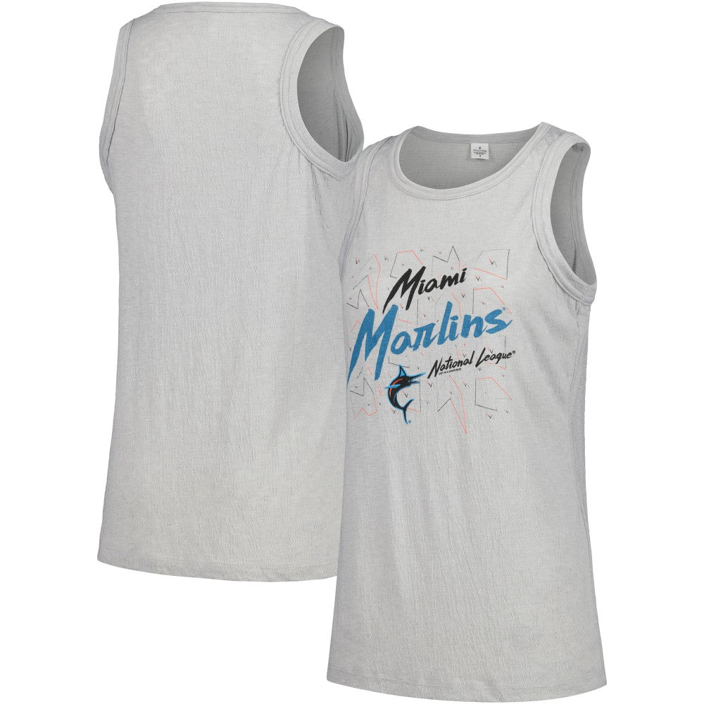 Miami Marlins Soft as a Grape Women's Gauze High Neck Tank Top | MLB New