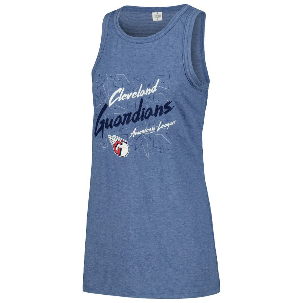 Cleveland Guardians Soft as a Grape Women's Gauze High Neck Tank Top | MLB New