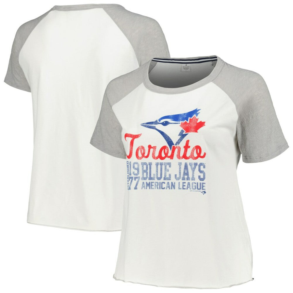 Toronto Blue Jays Soft as a Grape Women's Plus Size Baseball Raglan T-Shirt | MLB Near me