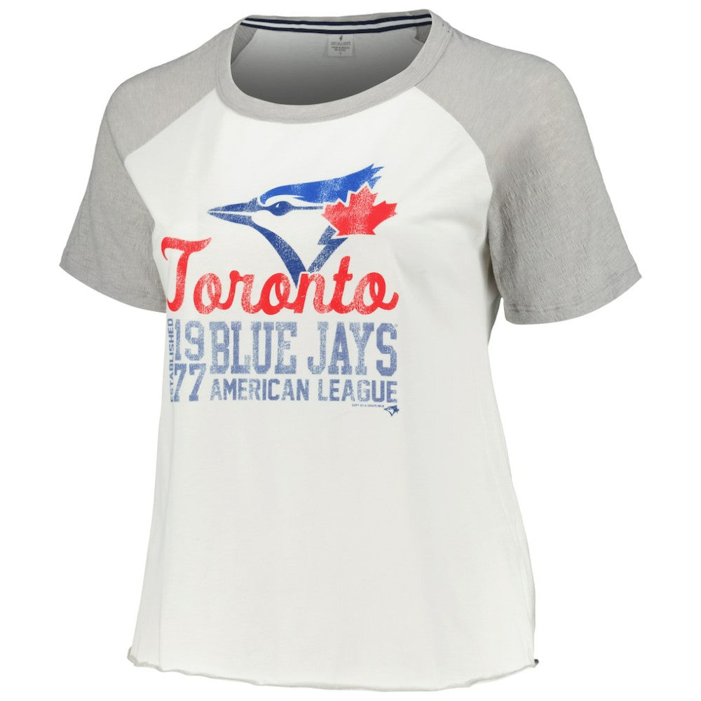 Toronto Blue Jays Soft as a Grape Women's Plus Size Baseball Raglan T-Shirt | MLB Near me