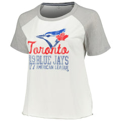 Toronto Blue Jays Soft as a Grape Women's Plus Size Baseball Raglan T-Shirt | MLB Near me