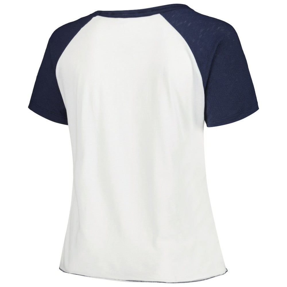 Tampa Bay Rays Soft as a Grape Women's Plus Size Baseball Raglan T-Shirt | MLB On Sale
